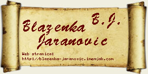Blaženka Jaranović vizit kartica